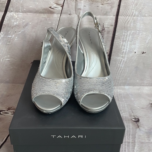 Tahari sequin silver heels in 7.5 - Picture 13 of 15